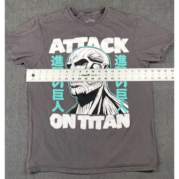Attack On Titan T Shirt Men M Gray Final Season Anime Manga Crunchyroll Ripple - Picture 4 of 7